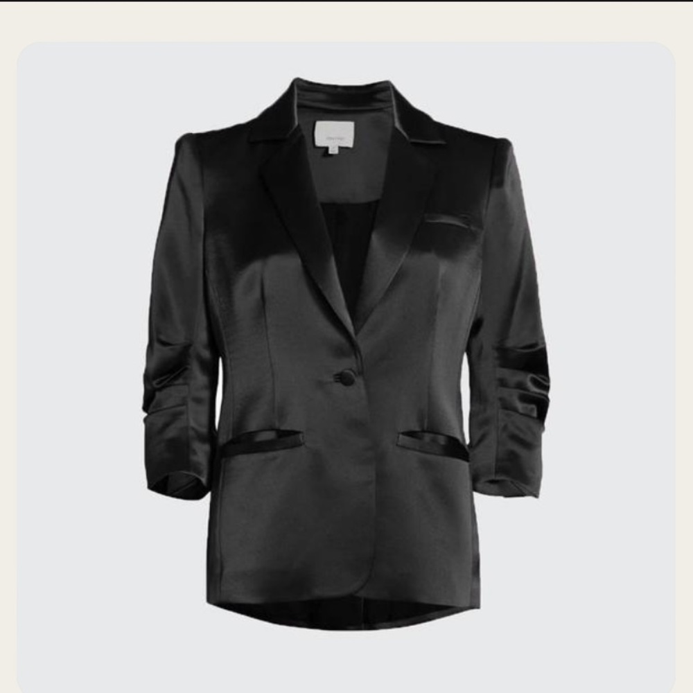 Cinq a Sept Black Satin Kylie Blazer XS